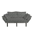 thumbnail image 1 of Ethnic Futon Couch, Leaf Paisley Classic Eastern Oriental with Victorian Effects Iranian Motif, Daybed with Metal Frame Upholstered Sofa for Living Dorm, Loveseat, Charcoal Grey White, by Ambesonne, 1 of 4