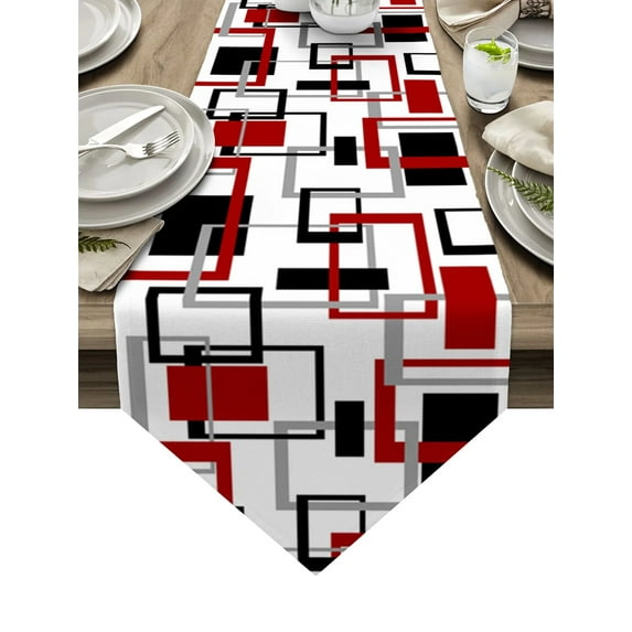 Ethnic Geometric Black And White Table Runners Home Kitchen Dining Tablecloths Wedding Party Table Decoration Table Runner
