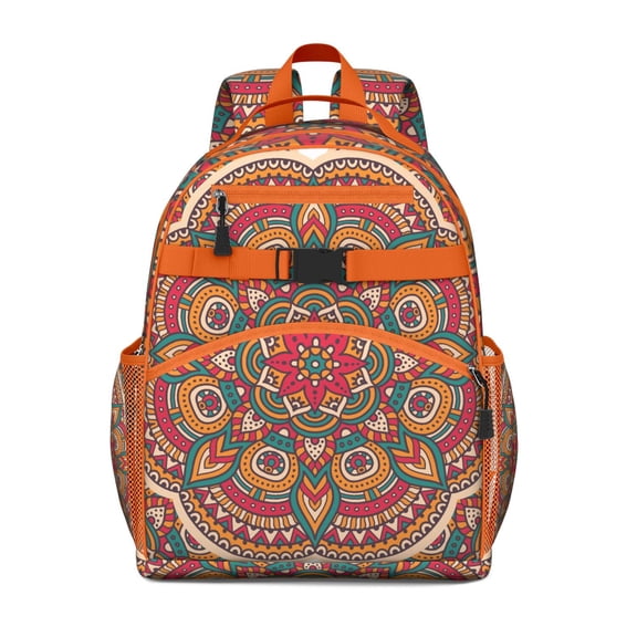 Ethnic Geometric Pattern Backpack - Durable & Lightweight School Bag for Teens