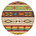 thumbnail image 1 of Ethnic Geometric Striped Pattern Round Fitted Tablecloth with Elastic Edge,Dining Table Cover Waterproof,Outdoor Round Tablecloth for Camping,Dining,Indoor and Outdoor, 1 of 7