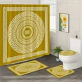 thumbnail image 1 of Ethnic Greek Key Shower Curtains Bath Mat Traditional Meander Border Bathroom Non-Slip Toilet Floor Rug r Luxury Carpet Set, 1 of 5