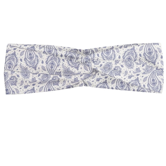 Ethnic Headband, Soft Toned Shabby Traditional Culture Heritage Persian Effects Motif, Elastic and Soft Women's Bandana for Sports and Everyday Use, Grey Red Coconut, by Ambesonne