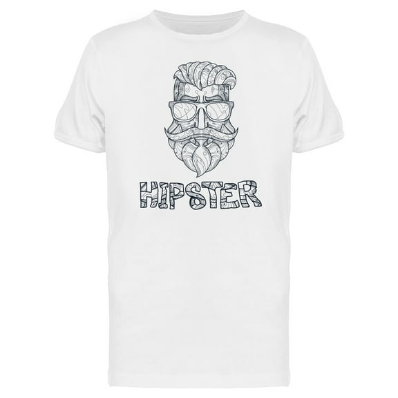 Ethnic Hipster Guy Caption T-Shirt Men -Image by Shutterstock, Male x-Large