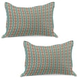 thumbnail image 1 of Ethnic Knitted Quilt Pillowcover Set of 2,m Folklore Geometric Colorful Rhombuses Bohemian, Standard Queen Pillow Sham Bedroom, 30" x 20", Multicolor, by Ambesonne, 1 of 1