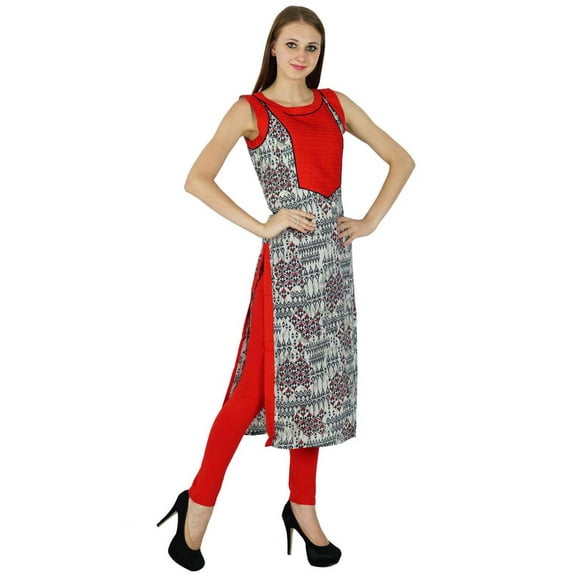 Ethnic Kurti Indian Printed Bollywood New Kurta Women Casual Top Tunic Dress