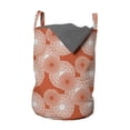 thumbnail image 1 of Ethnic Laundry Bag, Mandala Look Pattern of Round Medallion Ornaments Oriental Print, Basket with Handles Drawstring Closure for Laundromats, 13" x 19", Pale Blue and Burnt Orange, by Ambesonne, 1 of 4