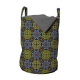 thumbnail image 1 of Ethnic Laundry Bag, Pattern with Funny Oriental Geometric Grid Inspired Elements Classic Shapes, Hamper Basket with Handles Drawstring Closure for Laundromats, 13" x 19", Multicolor, by Ambesonne, 1 of 4