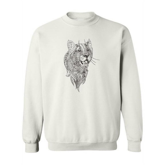 Ethnic Lion In Black And White Sweatshirt Women -Image by Shutterstock, Female Medium
