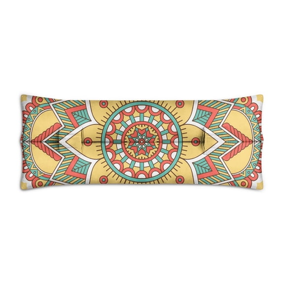 Ethnic Mandala Art Seat Belt Cushion for Surgery - Plush Mastectomy Pillow for Car with Secure Straps - Post Breast Surgery Comfort Pillow