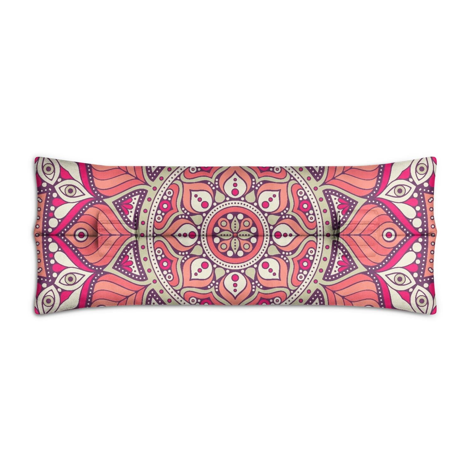 Ethnic Mandala Art Seat Belt Cushion for Surgery - Plush Mastectomy Pillow for Car with Secure Straps - Post Breast Surgery Comfort Pillow