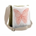 thumbnail image 1 of Ethnic Messenger Bag, Butterfly Doodle Sunburst, Unisex Cross-body, by Ambesonne, 1 of 2