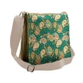 thumbnail image 1 of Ethnic Messenger Bag, Folkloric Paisley Flowers, Unisex Cross-body, by Ambesonne, 1 of 2