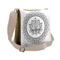 thumbnail image 1 of Ethnic Messenger Bag, Lotus Flower Mandala Art, Unisex Cross-body, by Ambesonne, 1 of 2