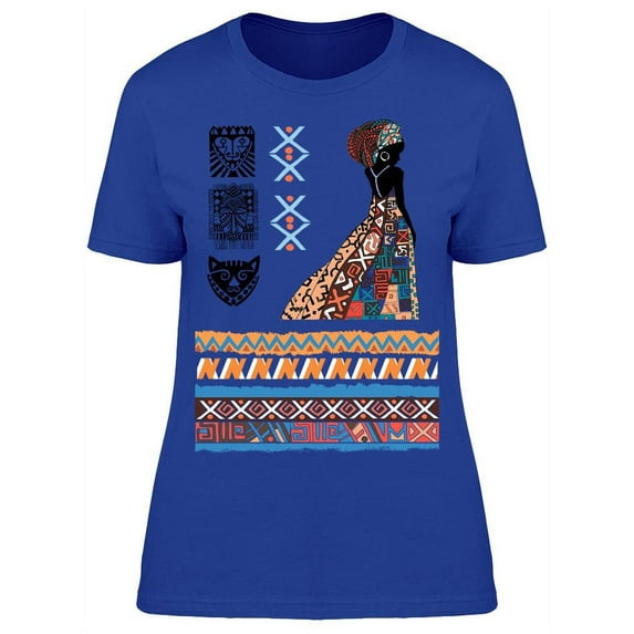 Ethnic Ornaments Black Woman T-Shirt Women -Image by Shutterstock, Female x-Large