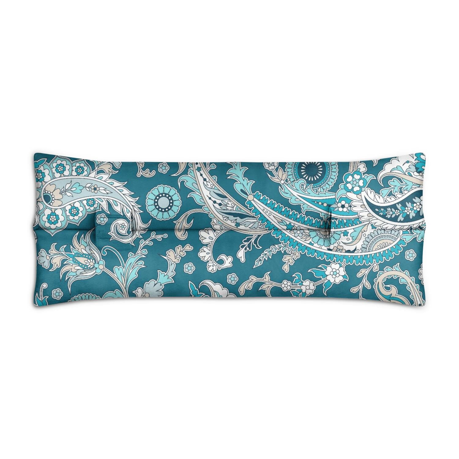 Ethnic Paisley Ornament Mastectomy Pillow - 2-Inch Thick Seat Belt Cushion for Breast Surgery Recovery, Geometric Boho Design