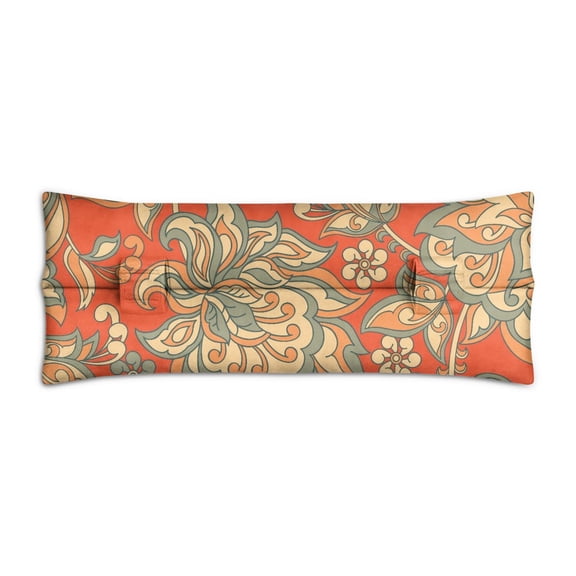 Ethnic Paisley Seatbelt Pillow - Post Surgery Recovery Cushion for Mastectomy & Heart Procedures - Soft Geometric Car Pillow with Hook-and-Loop Straps