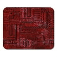 thumbnail image 1 of Ethnic Patchwork Pattern Black Geometric Lines on Red Watercolor Mousepad Mouse Pad Mouse Mat 9x10 inch, 1 of 3