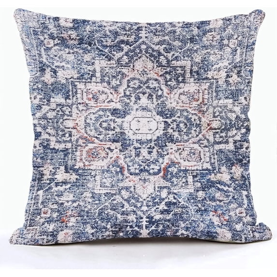 Ethnic Pattern Boho Pillow Cover 18x18 Inch Southwest Farmhouse Pillow Cover Home Decor Cotton Linen Throw Pillow Case Cushion Cover for Sofa Couch Boho13-14