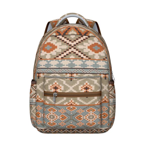 Ethnic Pattern College Daypack - 17" Laptop Compartment | Campus Must-Have