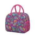 thumbnail image 1 of Ethnic Pattern Insulated Lunch Bag – Artistic Reusable Thermal Cooler Tote with Zipper Closure for Travel and Commuting, 1 of 6