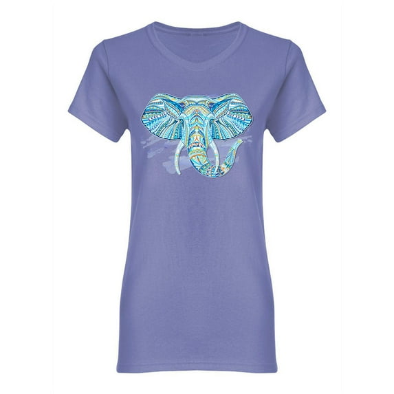 Ethnic Patterned Elephant Shaped T-Shirt Women -Image by Shutterstock, Female XX-Large