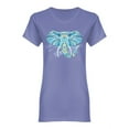 thumbnail image 1 of Ethnic Patterned Elephant Shaped T-Shirt Women -Image by Shutterstock, Female x-Large, 1 of 2