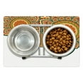 thumbnail image 1 of Ethnic Pet Mat for Food and Water, Paisley Eastern Oriental Design with Floral Swirls and Circles Work of Art Image, Non-Slip Rubber Mat for Dogs and Cats, 18" X 12", by Ambesonne, 1 of 2