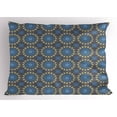 thumbnail image 1 of Ethnic Pillow Sham Arabesque Style Mandala Inspired Circular Motifs Ethnic Antique, Decorative Standard King Size Printed Pillowcase, 36 X 20 Inches, Pale Blue Pale Yellow, by Ambesonne, 1 of 2