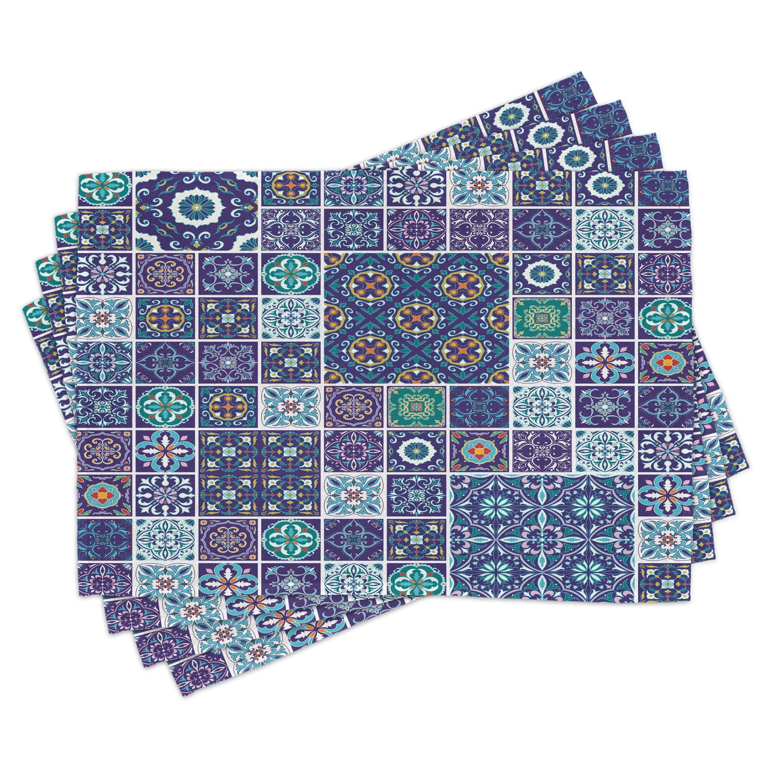 Ethnic Placemats Set of 4 Traditional Mosaic Azulejo Portuguese