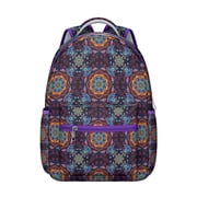 Ethnic Print Backpack for Women - Bohemian Style Laptop Bag, 17" Compartment | Durable Oxford Fabric, Big Capacity for Textbooks, Notebooks & Campus Essentials