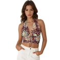 thumbnail image 1 of Ethnic Print Cropped Tank Top, 1 of 8