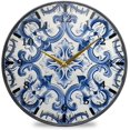 Ethnic Print Wall Clock Silent NonTicking Round 10 Inch Quartz