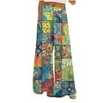 Ethnic Printed Vintage Beach Pants Women's High Waist Wide Leg Pants