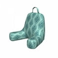 thumbnail image 1 of Ethnic Reading Pillow Cover, Abstract Geometric Inspired Modernized Continuous Pattern, Unstuffed Printed Bed Rest Case from Soft Fabric, Small, Almond Green Cadet Blue, by Ambesonne, 1 of 4