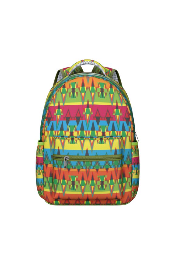 Ethnic Retro Tribal Pattern Student’s Backpack, Durable Waterproof Oxford Cloth, Adjustable Straps, Large Capacity Boho Chic School Bag with Natural Floral and Aesthetic Design