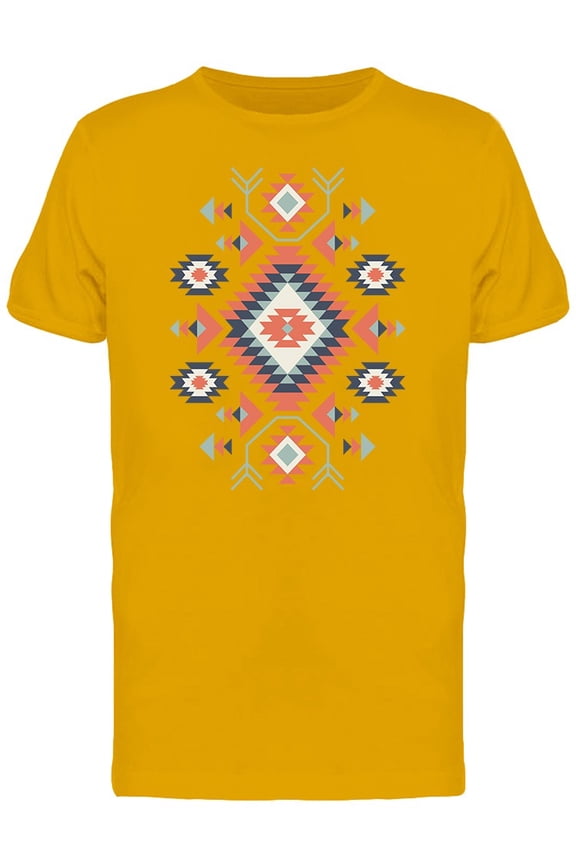 Ethnic Rug Pattern Orange Black Tee Men's -Image by Shutterstock