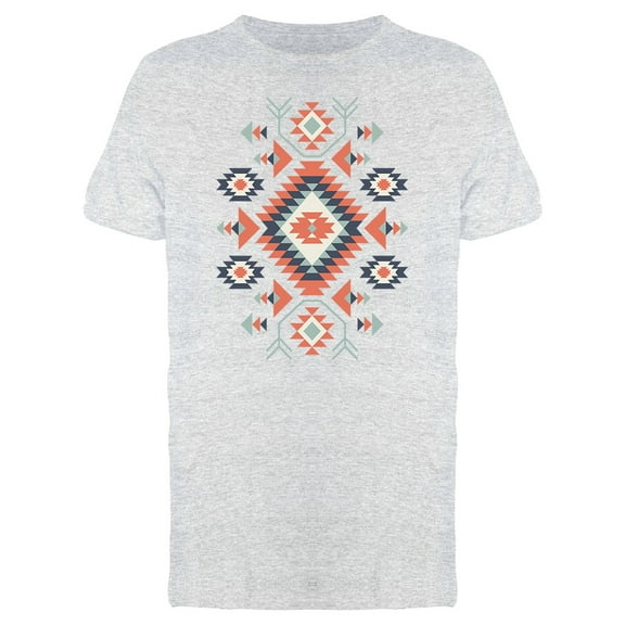 Ethnic Rug Pattern Orange Black Tee Men's -Image by Shutterstock