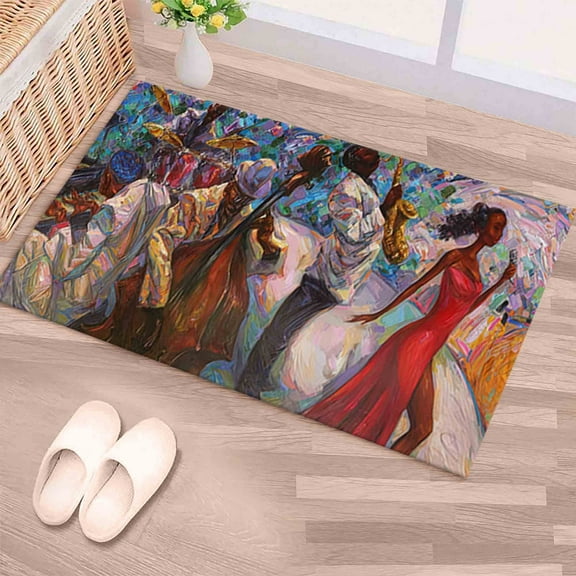 Ethnic Rugs, Bedroom Rug, Bath Rug, African Rugs, Non Slip Rug, Corridor Rug, Rugs, Jazz Musicians Rug, Thick Rug, Housewarming Gift Rugs, 1.7'x2.3' - 50x70 cm