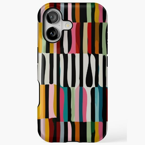 Ethnic Scandinavian Vertical Geometric Pattern Case for iPhone 17 to 11 Pro Max