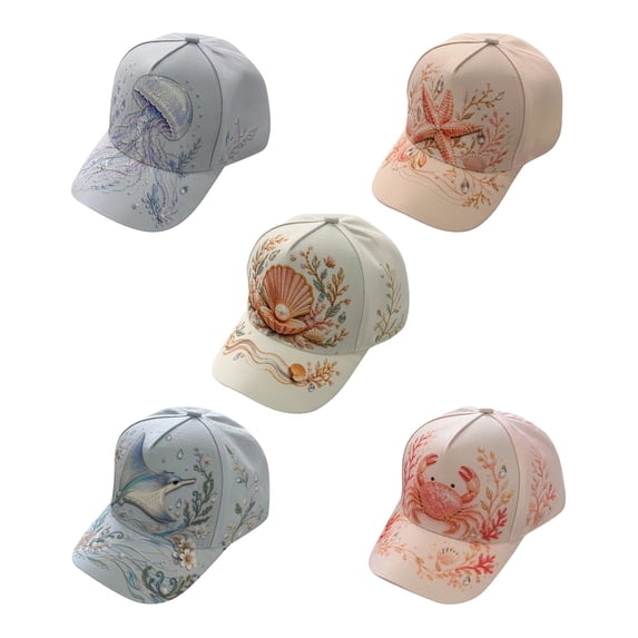 Ethnic Sea Turtle Printed Baseball Cap Curved Brim Summer Sun Protection Hat Light Breathable Outdoor Casual Fashion Sun Hat