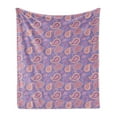 thumbnail image 1 of Ethnic Soft Flannel Fleece Blanket, Traditional Bohemian Paisley Pattern Ornamental Persian Psychedelic Folk, Cozy Plush for Indoor and Outdoor Use, 50" x 60", Lavender Peach Cream, by Ambesonne, 1 of 5