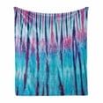 thumbnail image 1 of Ethnic Soft Flannel Fleece Throw Blanket, Close up of Vertical Gradient Tie Dye Effect Hippie Alter Life Retro Artwork Print, Cozy Plush for Indoor and Outdoor Use, 70" x 90", Blue Pink, by Ambesonne, 1 of 6