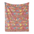 thumbnail image 1 of Ethnic Soft Flannel Fleece Throw Blanket, Colorful Pattern Swirls Striped Abstract Hand Drawn Artwork, Cozy Plush for Indoor and Outdoor Use, 50" x 70", Multicolor, by Ambesonne, 1 of 5