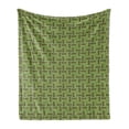 thumbnail image 1 of Ethnic Soft Flannel Fleece Throw Blanket, Composition of Stripes with Ornamental Motifs Checkered Squares Illustration, Cozy Plush for Indoor and Outdoor Use, 50" x 70", Multicolor, by Ambesonne, 1 of 6