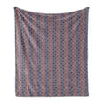 thumbnail image 1 of Ethnic Soft Flannel Fleece Throw Blanket, Diagonal Checkered Pattern with Simple Blossoms Geometric Design with Dots, Cozy Plush for Indoor and Outdoor Use, 50" x 60", Multicolor, by Ambesonne, 1 of 5