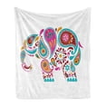thumbnail image 1 of Ethnic Soft Flannel Fleece Throw Blanket, Eastern Featured Paisley Leaves Oriental Indie Hippie, Cozy Plush for Indoor and Outdoor Use, 70" x 90", Multicolor, by Ambesonne, 1 of 5