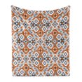 thumbnail image 1 of Ethnic Soft Flannel Fleece Throw Blanket, Folkloric Pattern with Zigzags and Geometrical Details Design Repetition, Cozy Plush for Indoor and Outdoor Use, 70" x 90", Orange Dimgray Grey, by Ambesonne, 1 of 6