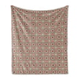 thumbnail image 1 of Ethnic Soft Flannel Fleece Throw Blanket, Framework with Wide Petals Oriental Nature in Full Swing Entangled, Cozy Plush for Indoor and Outdoor Use, 50" x 70", Maroon Pink Almond Green, by Ambesonne, 1 of 5