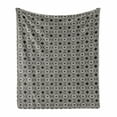 thumbnail image 1 of Ethnic Soft Flannel Fleece Throw Blanket, Geometrical Design with Moroccan Star Motifs Ornate Mandala, Cozy Plush for Indoor and Outdoor Use, 60" x 80", Black and Off White, by Ambesonne, 1 of 6