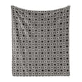 thumbnail image 1 of Ethnic Soft Flannel Fleece Throw Blanket, Geometrical Design with Moroccan Star Motifs Ornate Mandala, Cozy Plush for Indoor and Outdoor Use, 70" x 90", Black and Off White, by Ambesonne, 1 of 6